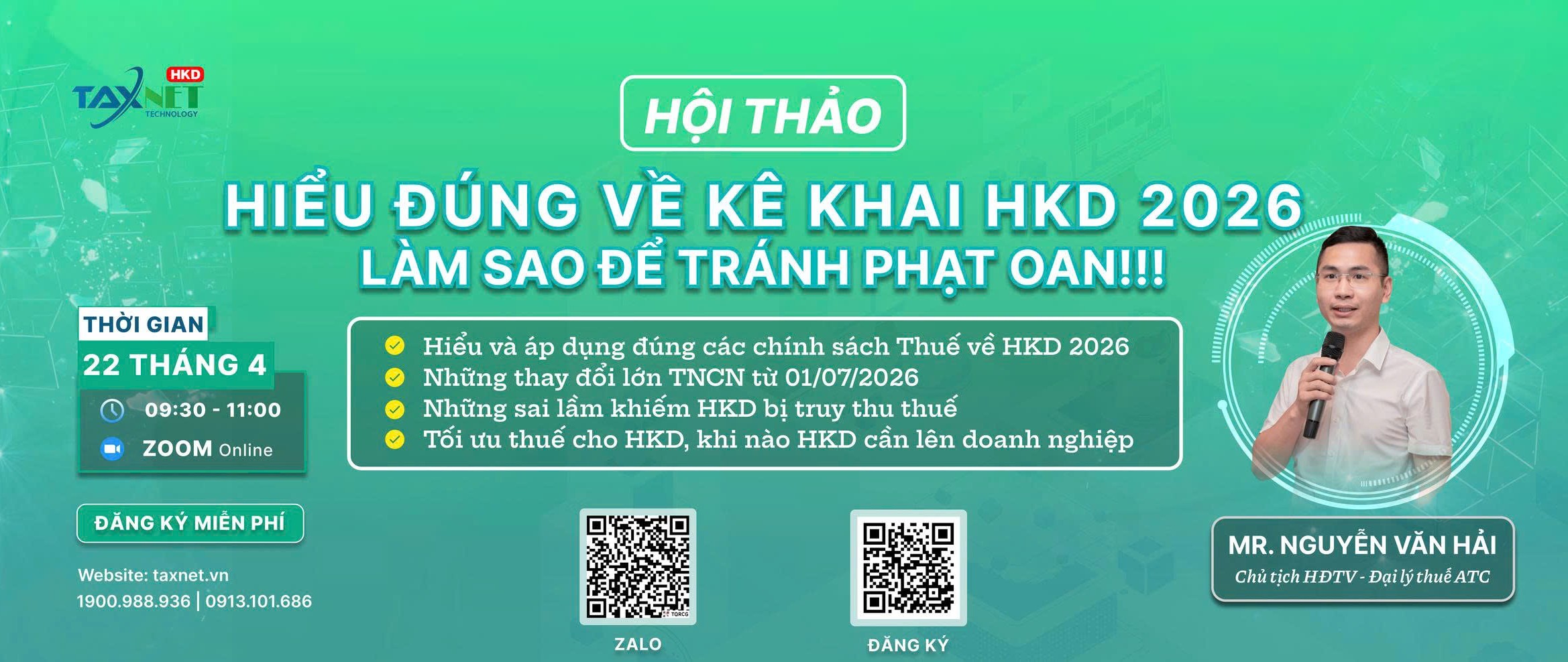 HỘI THẢO TRỰC TUYẾN: HIỂU ĐÚNG VỀ KÊ KHAI HỘ KINH DOANH 2026 – TRÁNH BỊ PHẠT OAN